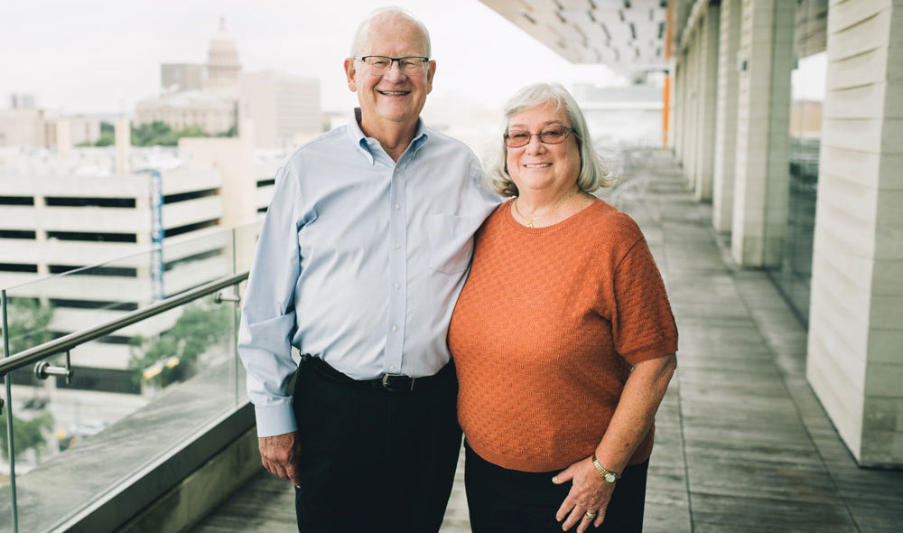 Sue Cox, M.D., and her husband Doug Morris at Dell Medical School